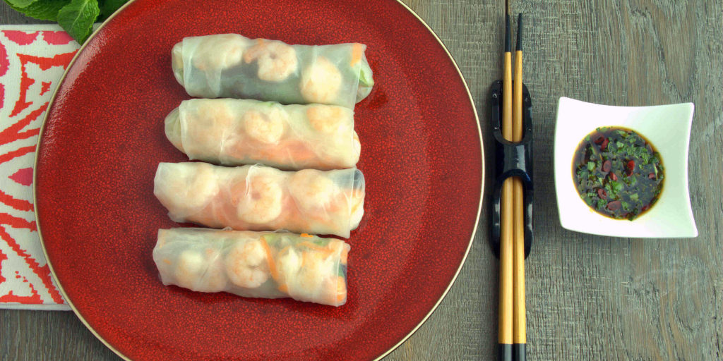 Rouleaux Printemps Crevettes Légumes Prawn Vegetables Spring Rolls