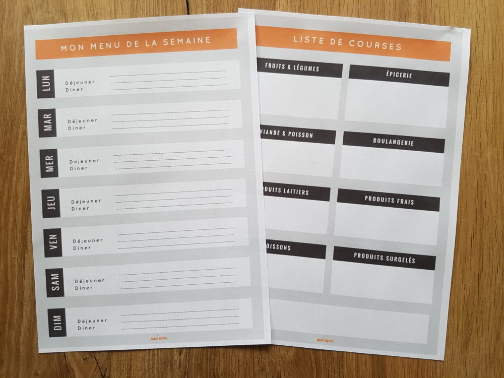 Modele De Menu De La Semaine Modele De Menu De La Semaine