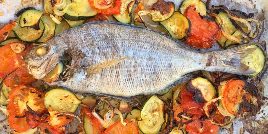 Daurade Four Légumes Oven Sea Bream Vegetables