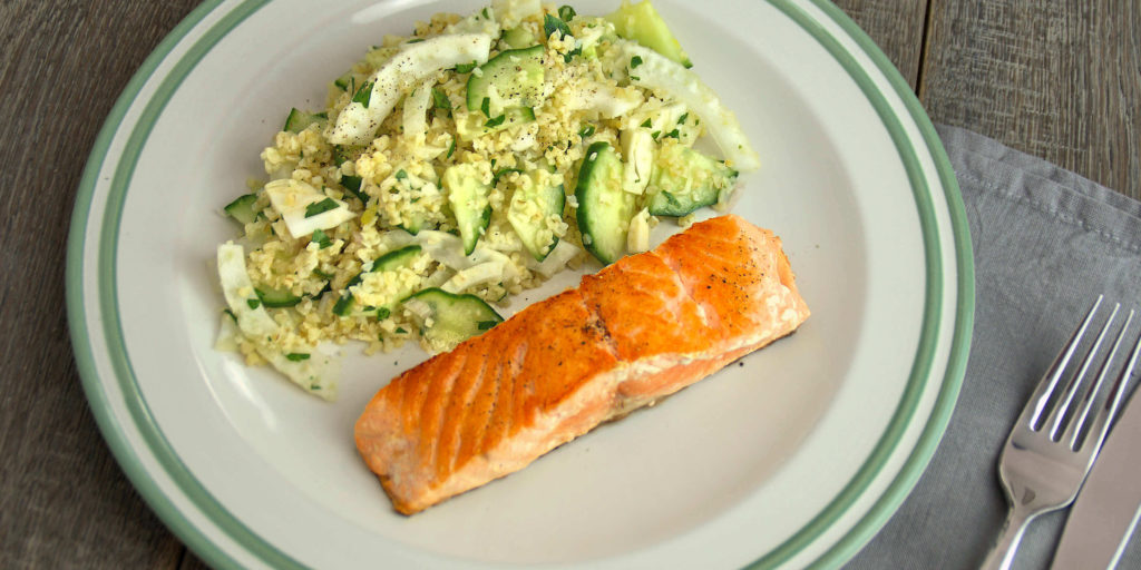 Saumon Salade Fenouil Concombre Boulgour Salmon Bulgur Fenel Cucumber Salad