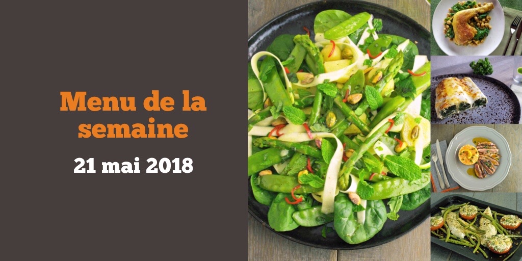 Menu de la semaine 21 mai 2018