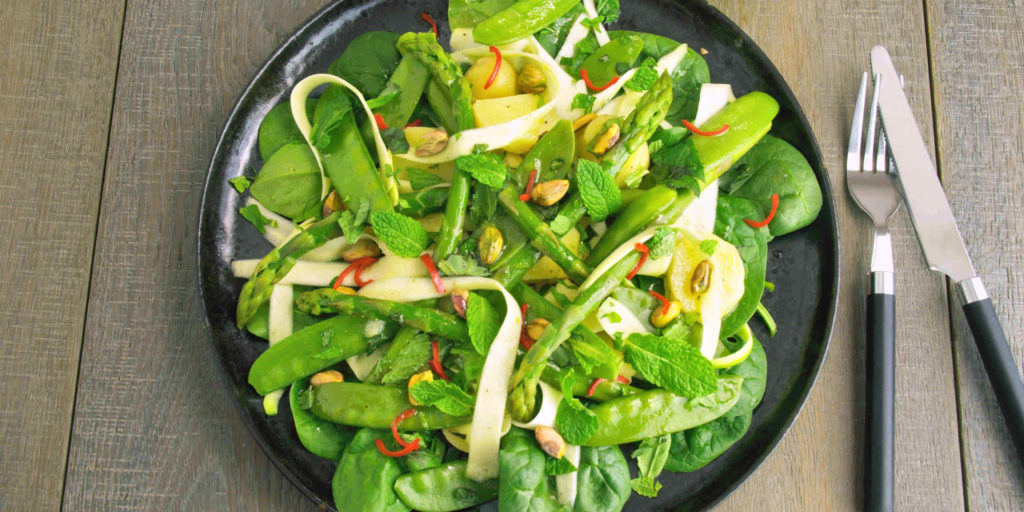 Salade Printanière Légumes Verts Green Vegetables Spring Salad