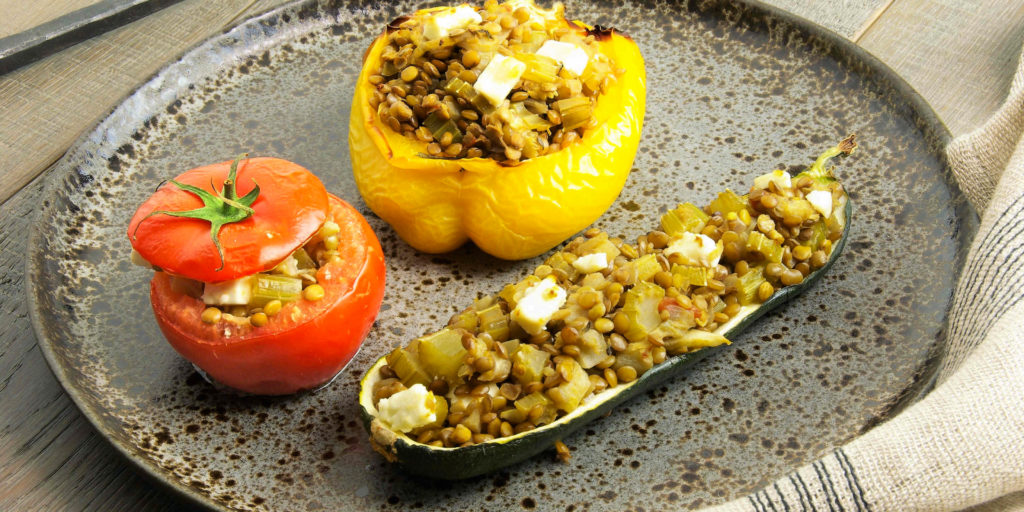 Légumes Été Farcis Lentilles Summer Stuffed Vegetable Lentils