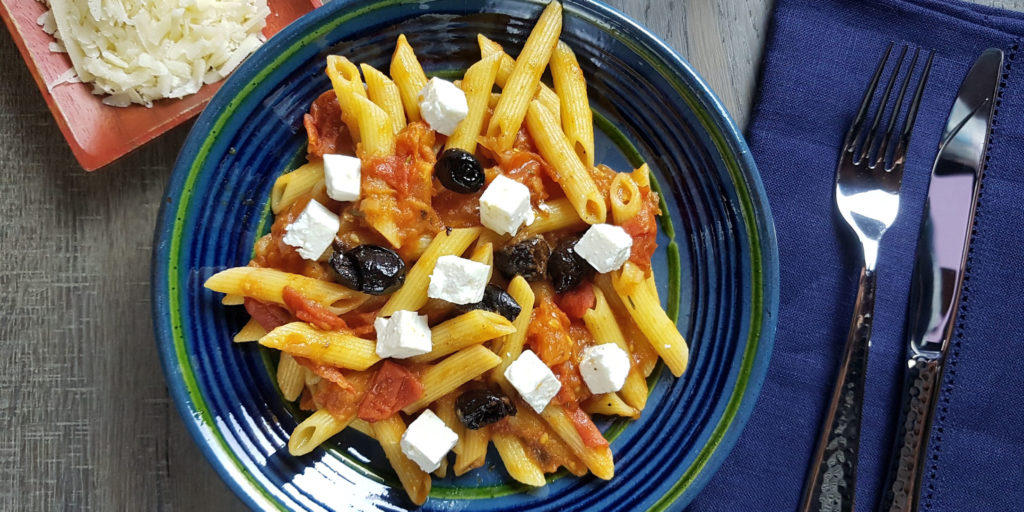 Rigattoni Tomates Olives Féta Tomato Olive Feta Rigattoni