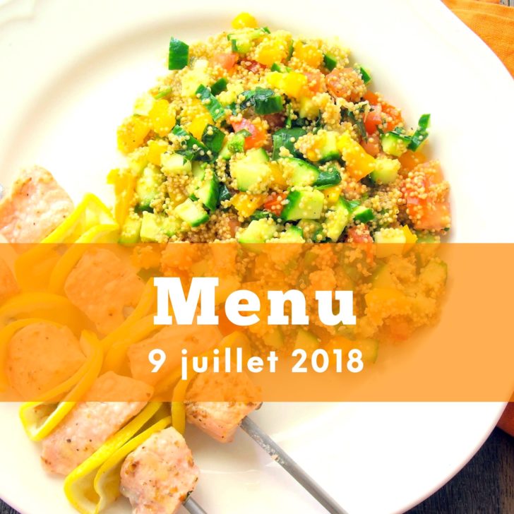 Menu 9 juillet 2018