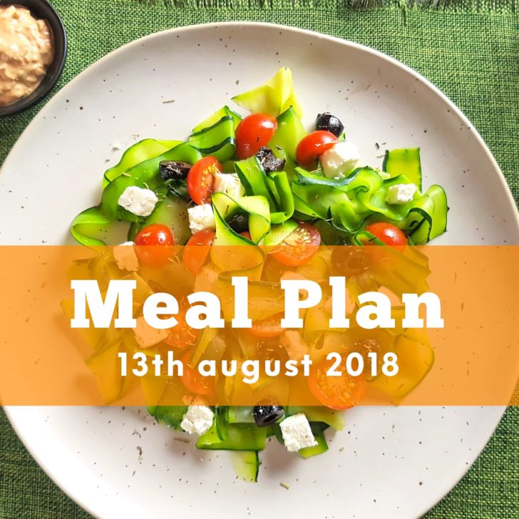 Meal Plan 13th August 2018