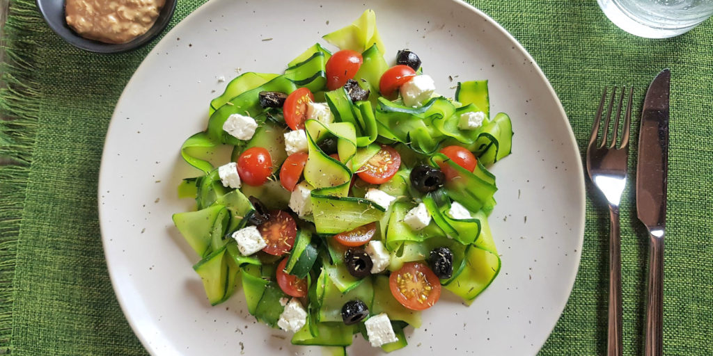 Salade Nouilles De Courgettes Méditerranéenne Mediterraneen Courgette Noddle Salad