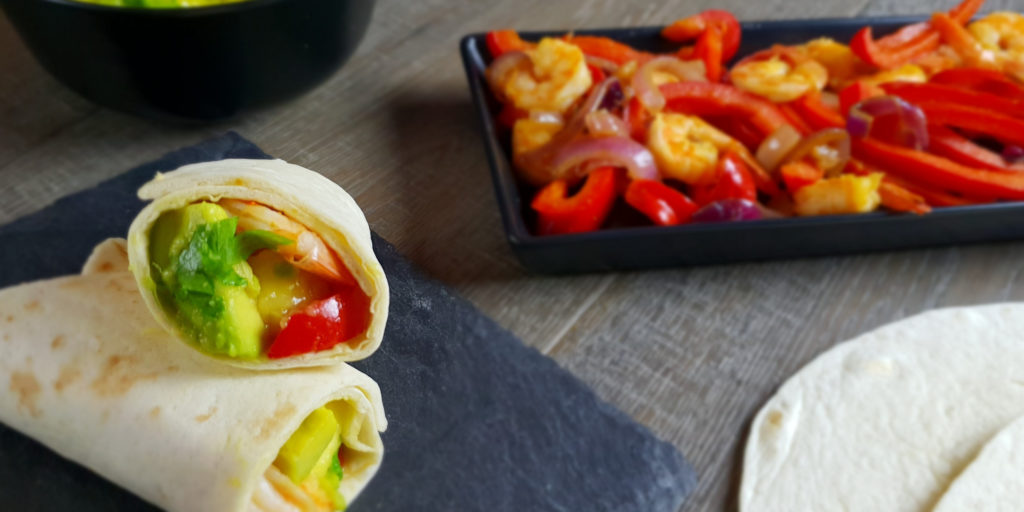 Fajitas Crevettes Avocat Mangue Prawn Avocado Mango Fajitas