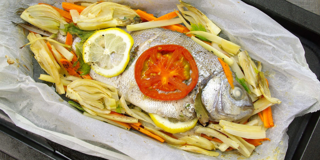 Daurade Papillote Julienne Légumes Seabream Vegetable Parcel