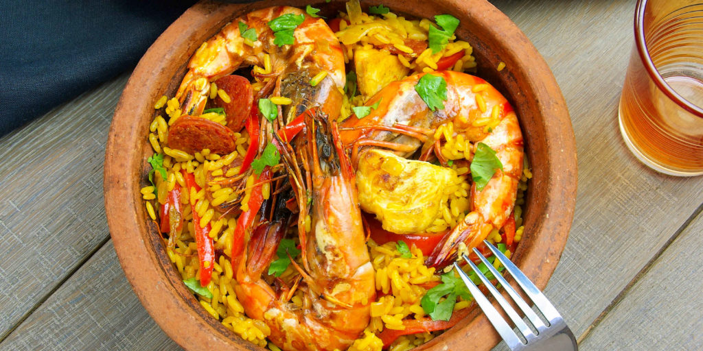 Paëla Poulet Crevettes Chicken Prawn Paella