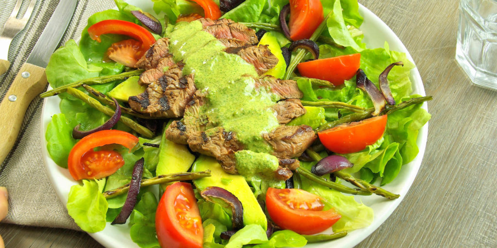 Salade Steak Sauce Coriandre Steak Salad Coriandre Sauce