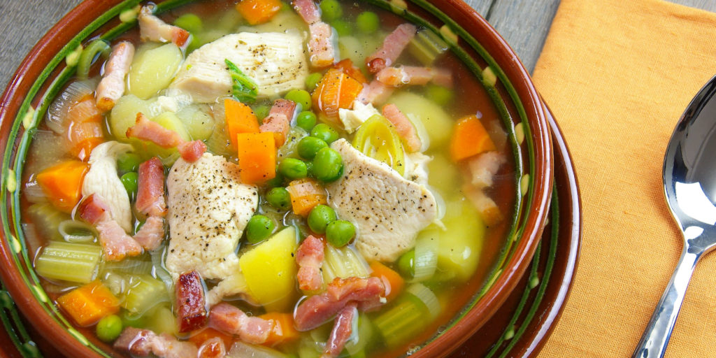 Soupe Poulet Poché Aux Légumes Poached Chicken Vegetable Soup