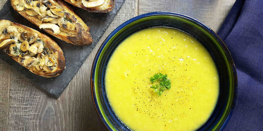 Soupe Poireaux Crostini Champignons Leek Soup Mushroom Crostini