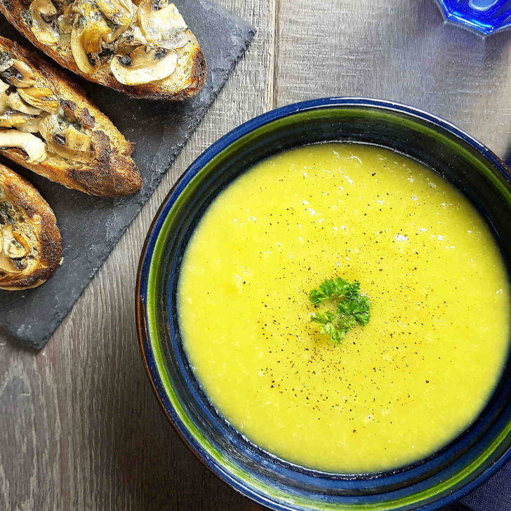 Soupe Poireaux Crostini Champignons Leek Soup Mushroom Crostini